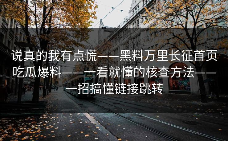 说真的我有点慌——黑料万里长征首页吃瓜爆料——一看就懂的核查方法——一招搞懂链接跳转